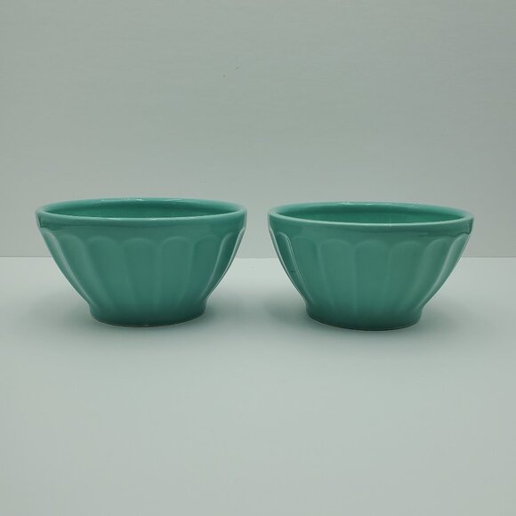 Anthropologie Other - Anthropologie Latte Stoneware Turquoise Cereal Bowls Aqua Biscuit Soup Bowls